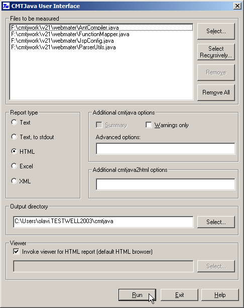 CMTJava GUI